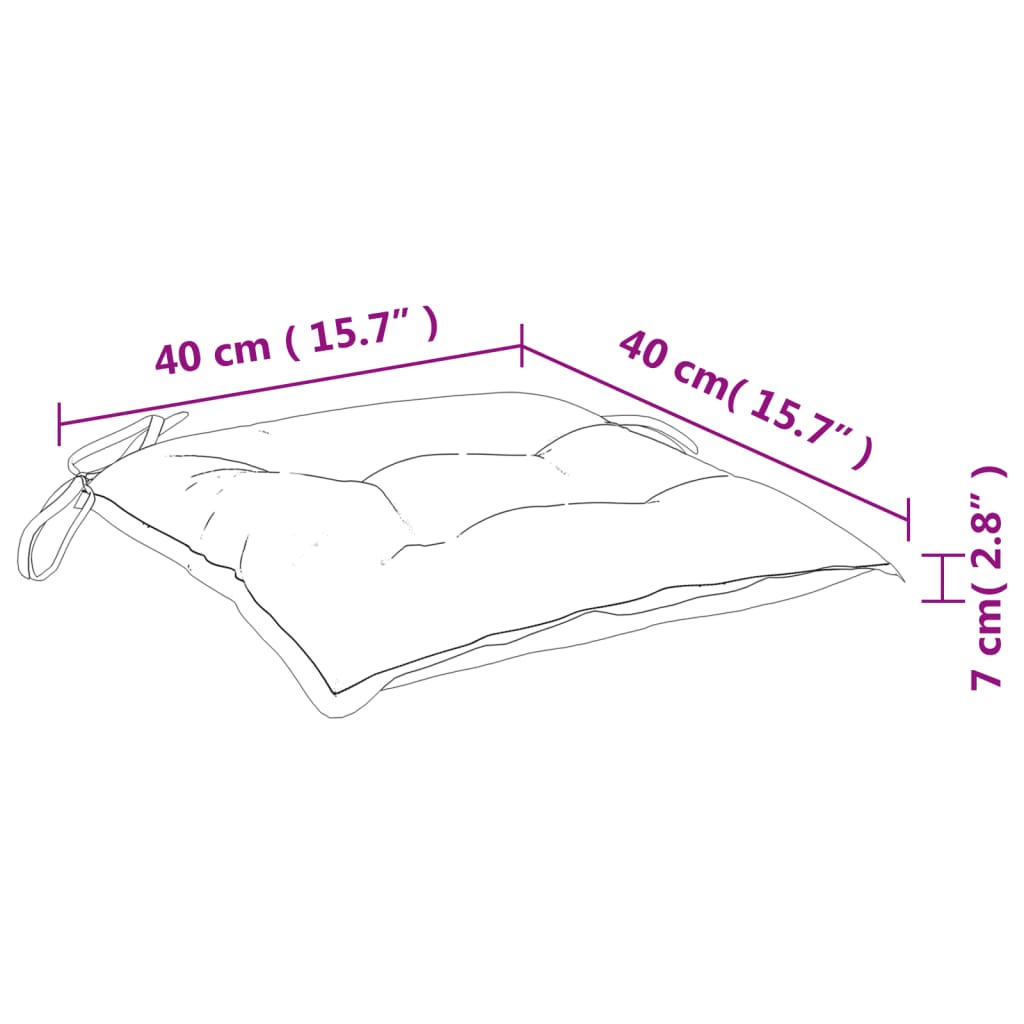 Almofadões de cadeira 2 pcs 40x40x7 cm tecido oxford antracite