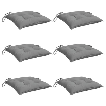 Almofadões de cadeira 6 pcs 40x40x7 cm tecido oxford cinza