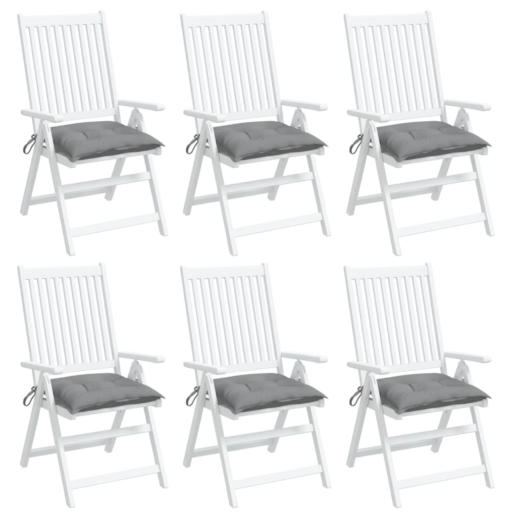 Almofadões de cadeira 6 pcs 40x40x7 cm tecido oxford cinza