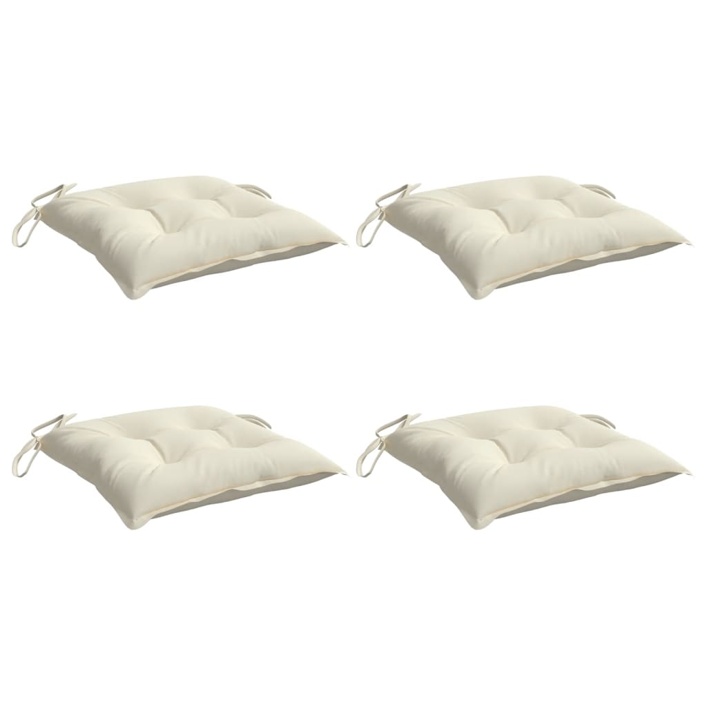 Almofadões de cadeira 4 pcs 40x40x7cm tecido oxford branco nata