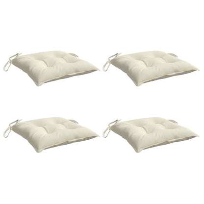 Almofadões de cadeira 4 pcs 40x40x7cm tecido oxford branco nata