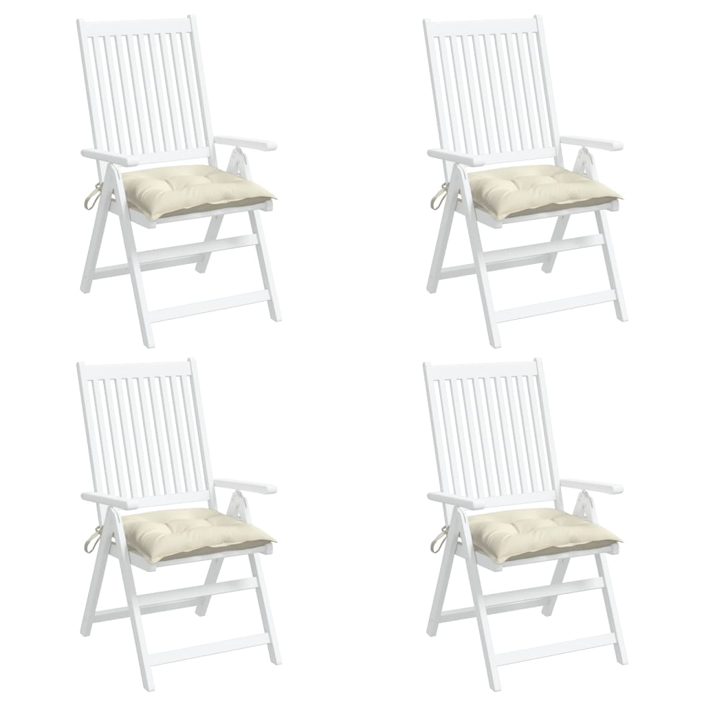 Almofadões de cadeira 4 pcs 40x40x7cm tecido oxford branco nata