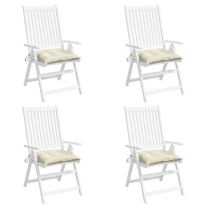 Almofadões de cadeira 4 pcs 40x40x7cm tecido oxford branco nata