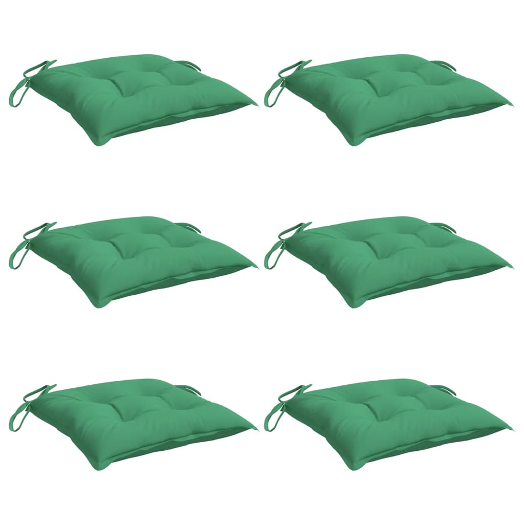 Almofadões de cadeira 6 pcs 40x40x7 cm tecido oxford verde