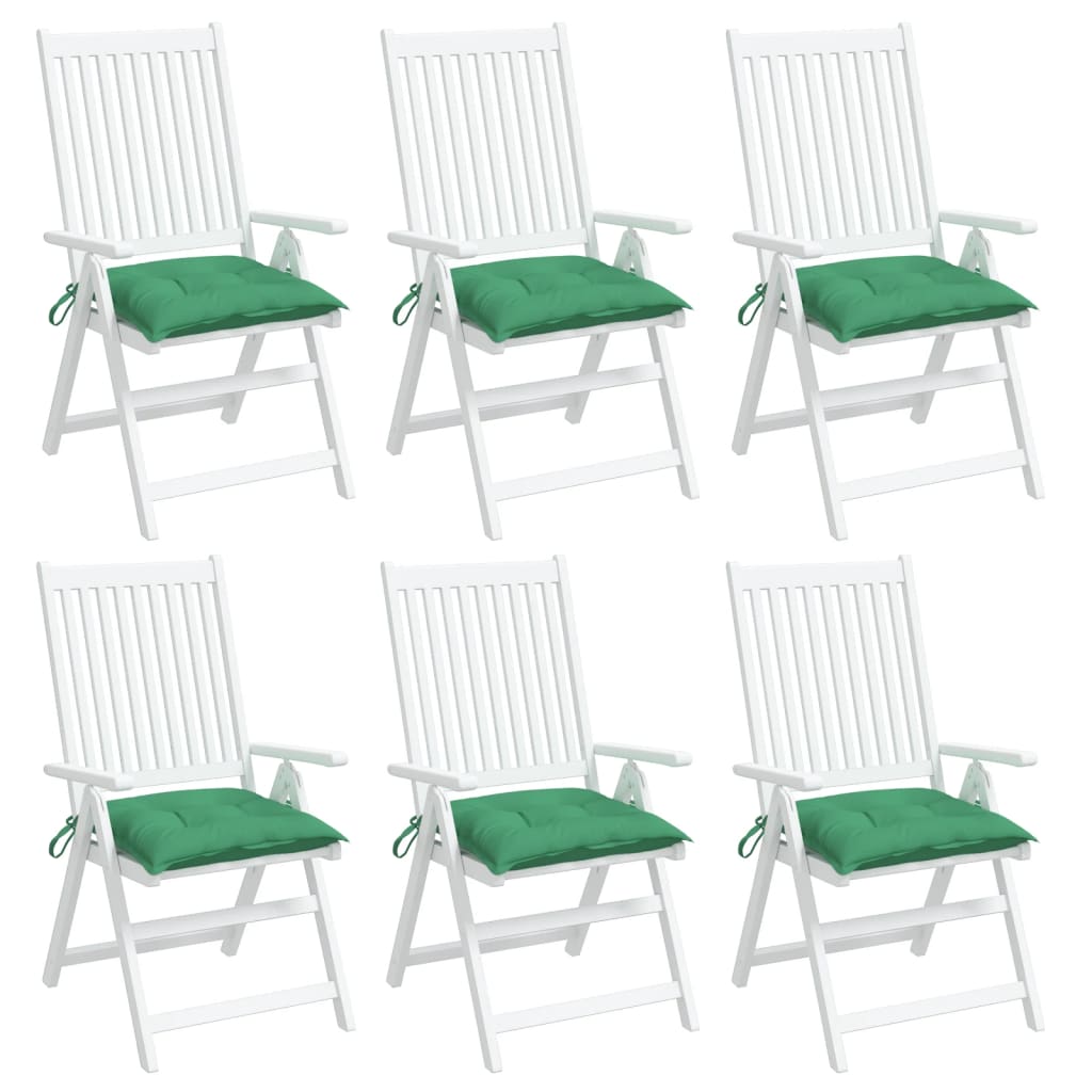 Almofadões de cadeira 6 pcs 40x40x7 cm tecido oxford verde