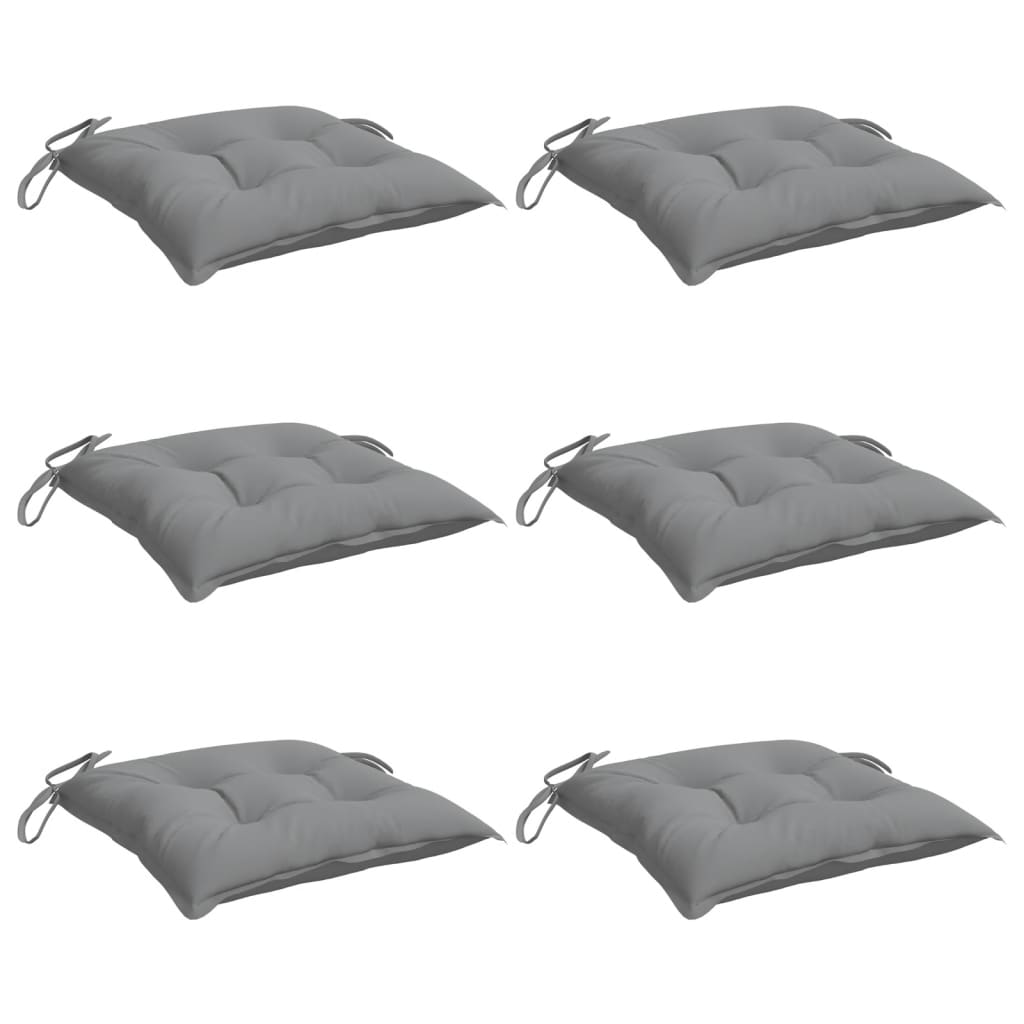 Almofadões de cadeira 6 pcs 50x50x7 cm tecido oxford cinzento