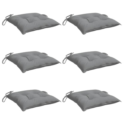 Almofadões de cadeira 6 pcs 50x50x7 cm tecido oxford cinzento