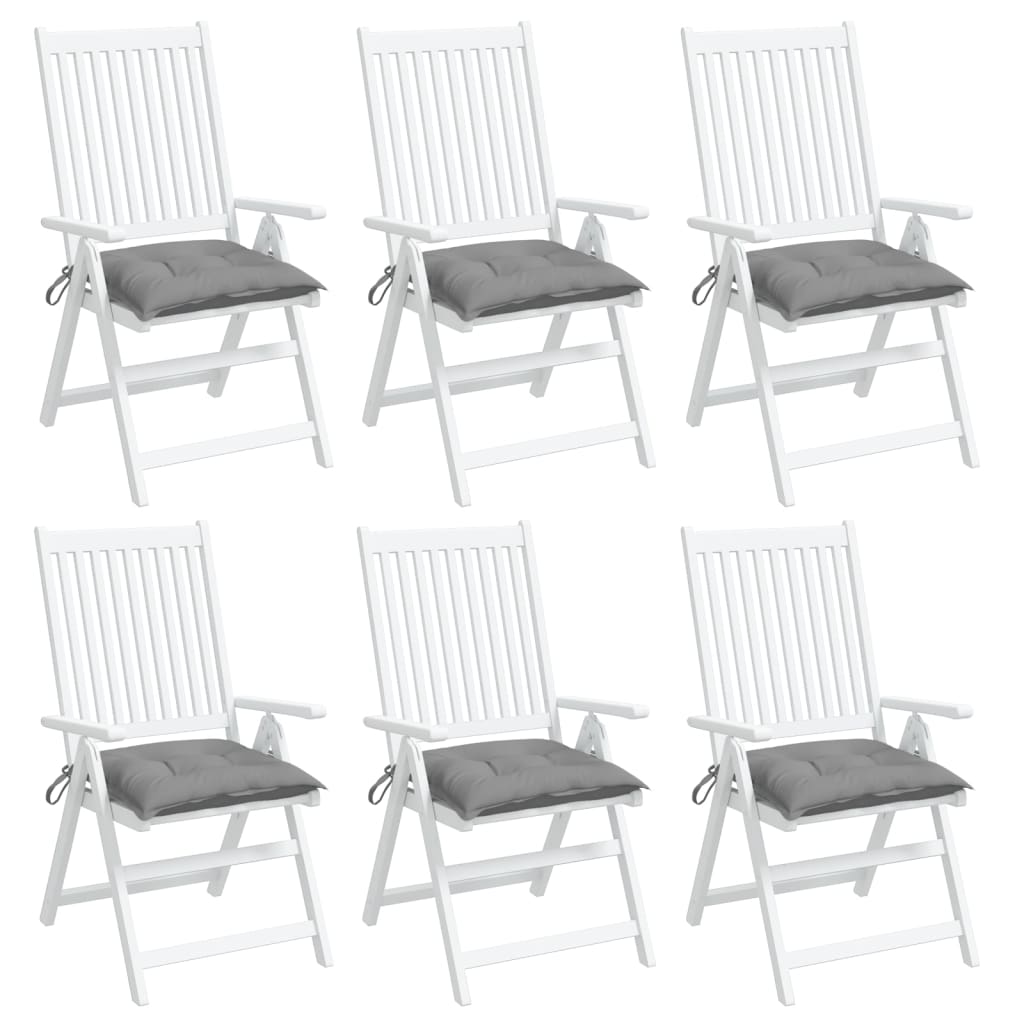 Almofadões de cadeira 6 pcs 50x50x7 cm tecido oxford cinzento