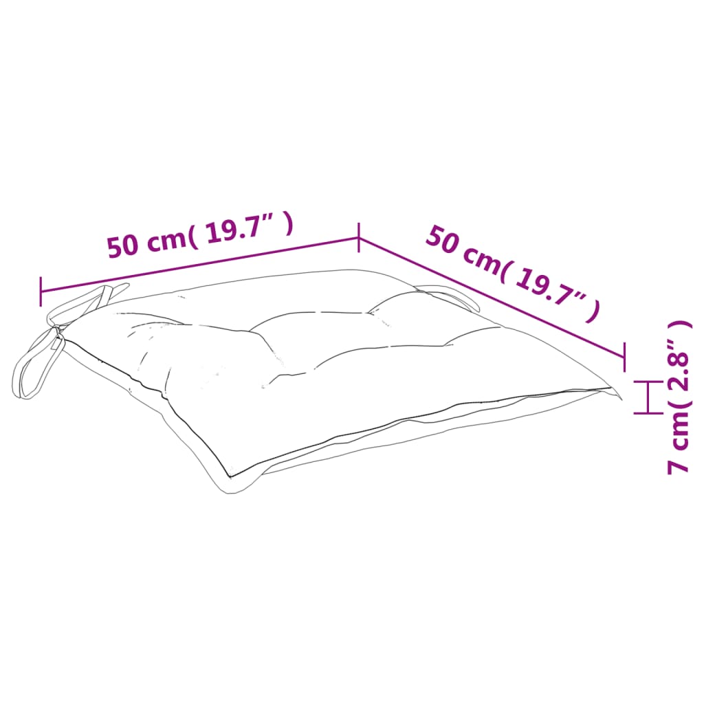 Almofadões de cadeira 6 pcs 50x50x7 cm tecido oxford cinzento