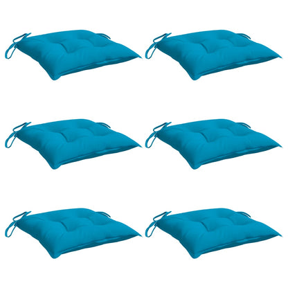 Almofadões de cadeira 6 pcs 50x50x7 cm tecido oxford azul-claro