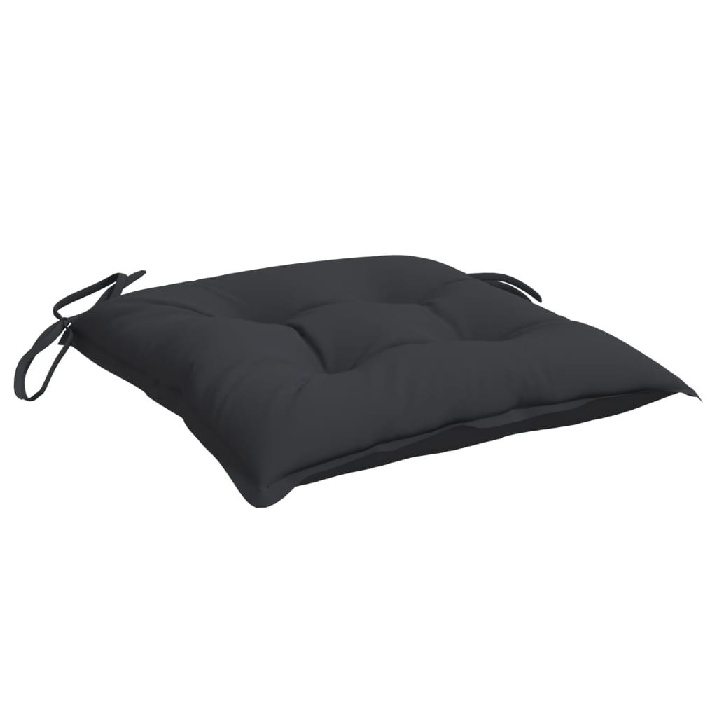 Almofadões de cadeira 4 pcs 50x50x7 cm tecido oxford preto