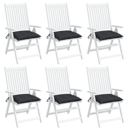 Almofadões de cadeira 6 pcs 50x50x7 cm tecido oxford preto