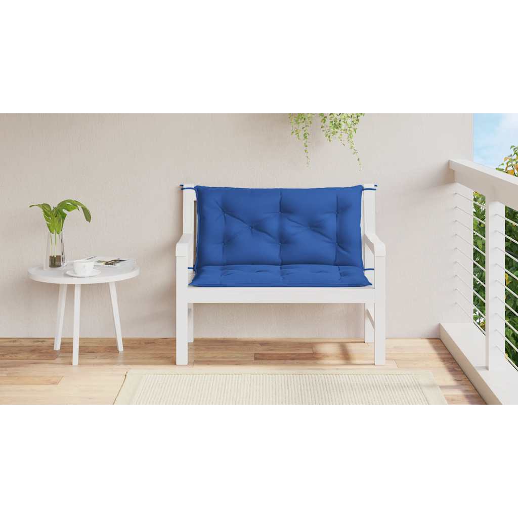 Almofadões banco jardim 2 pcs 100x50x7cm tecido oxford azul