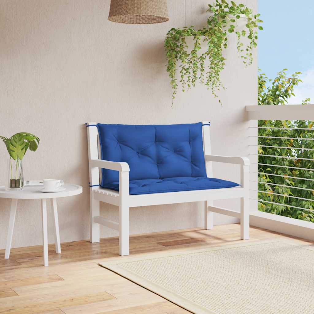 Almofadões banco jardim 2 pcs 100x50x7cm tecido oxford azul