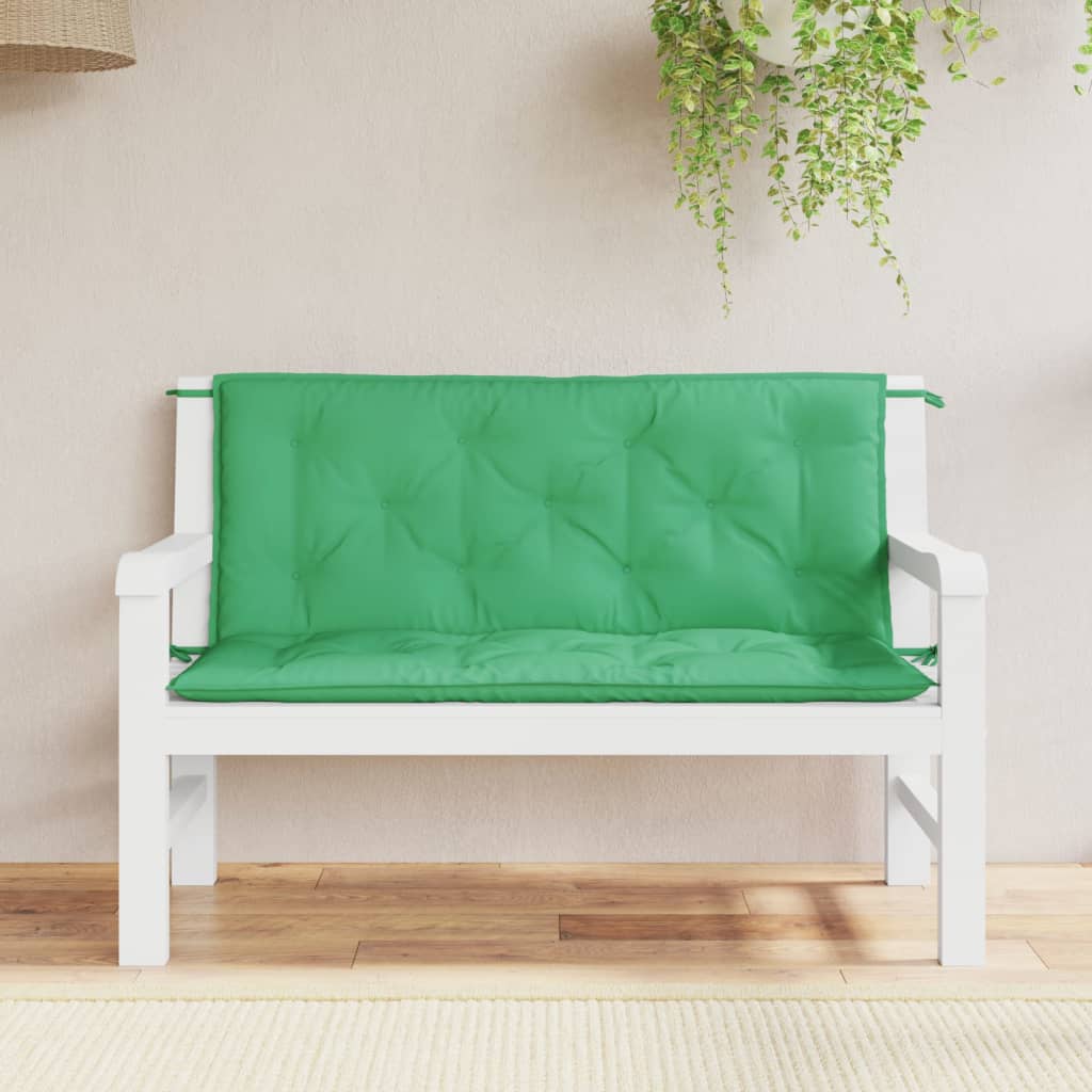 Almofadões banco jardim 2 pcs 120x50x7cm tecido oxford verde