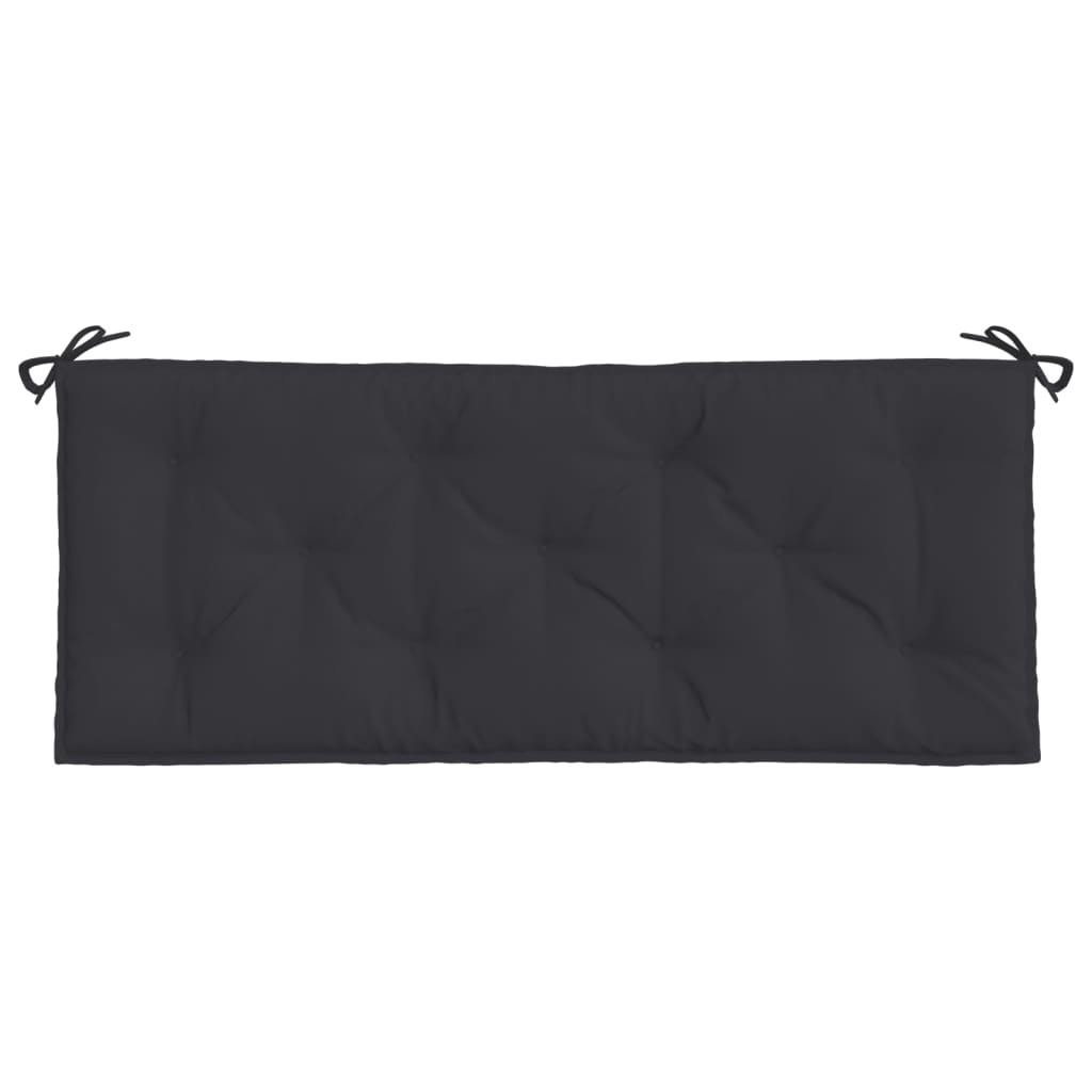 Almofadões banco jardim 2 pcs 120x50x7cm tecido oxford preto