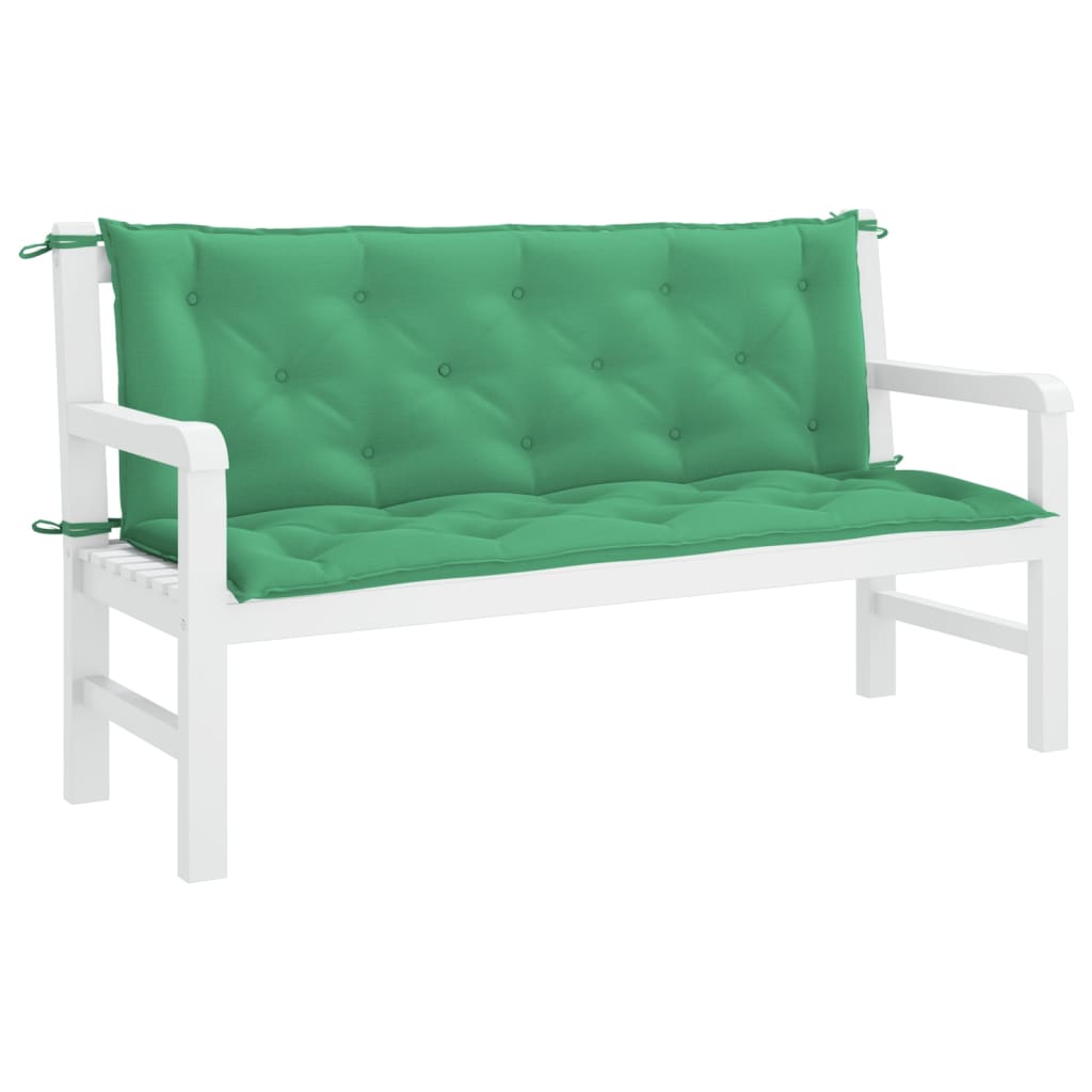 Almofadões banco jardim 2 pcs 150x50x7cm tecido oxford verde