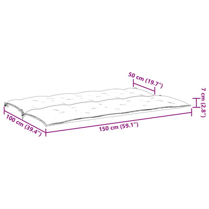 Almofadões banco jardim 2 pcs 150x50x7cm tecido oxford verde