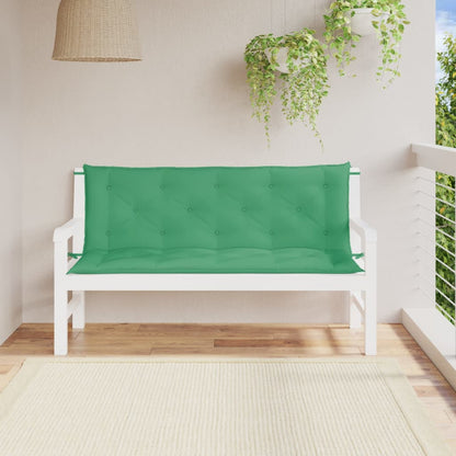 Almofadões banco jardim 2 pcs 150x50x7cm tecido oxford verde