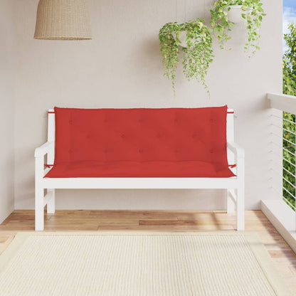 Almofadões banco jardim 2 pcs 150x50x7cm tecido oxford vermelho