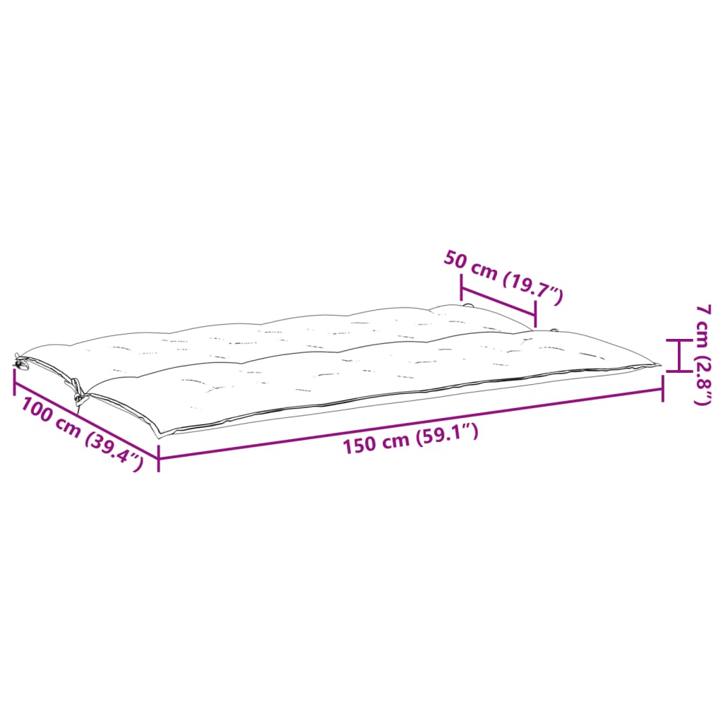 Almofadões banco jardim 2 pcs 150x50x7cm tecido oxford vermelho