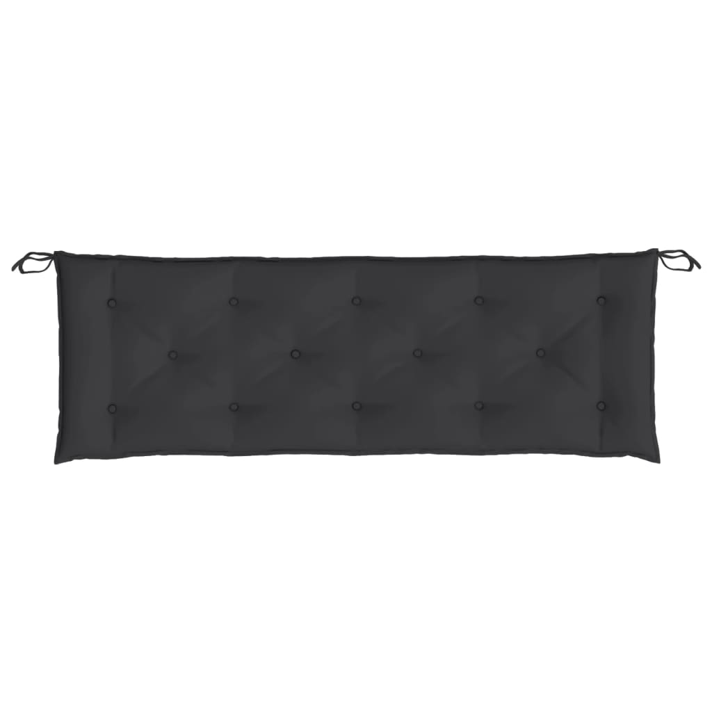 Almofadões banco jardim 2 pcs 150x50x7cm tecido oxford preto