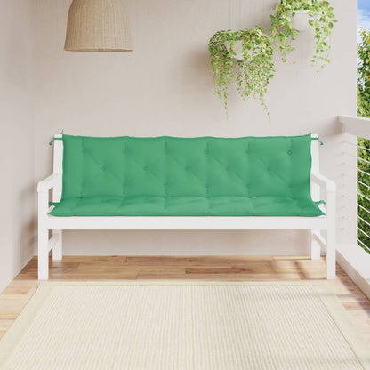 Almofadões banco jardim 2 pcs 180x50x7cm tecido oxford verde