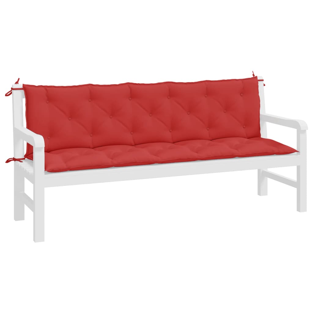 Almofadões banco jardim 2 pcs 180x50x7cm tecido oxford vermelho