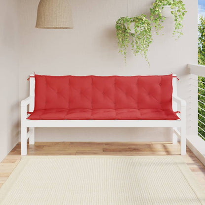 Almofadões banco jardim 2 pcs 180x50x7cm tecido oxford vermelho