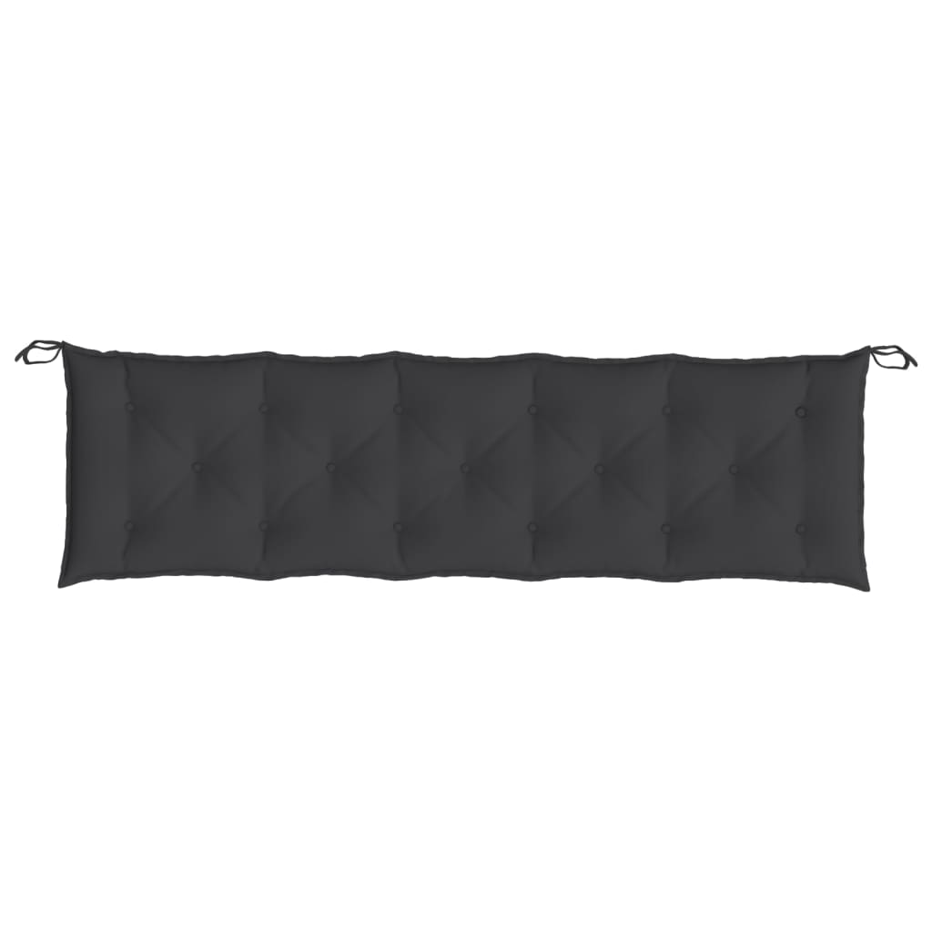 Almofadões banco jardim 2 pcs 180x50x7cm tecido oxford preto