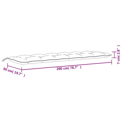 Almofadões banco jardim 2pcs 200x50x7cm tecido oxford antracite