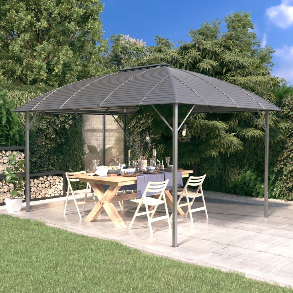 Gazebo com telhado em arco 3x4 m antracite