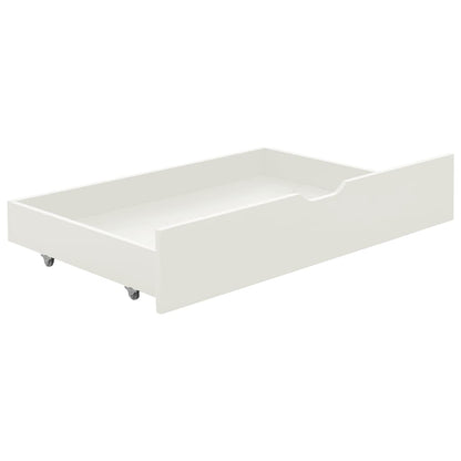 Estrutura de cama com 2 gavetas 90x200 cm pinho maciço branco