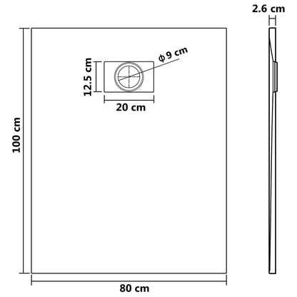 Base de Chuveiro SMC - Castanho - 100x80 cm