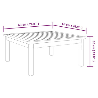 Mesa lounge de jardim 63x63x30 cm madeira de acácia maciça