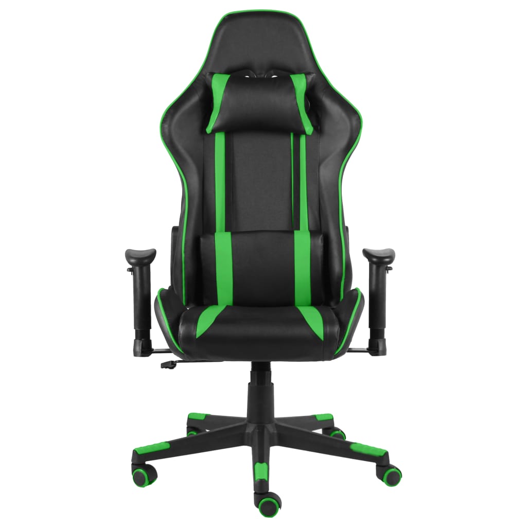 Cadeira de gaming giratória PVC verde