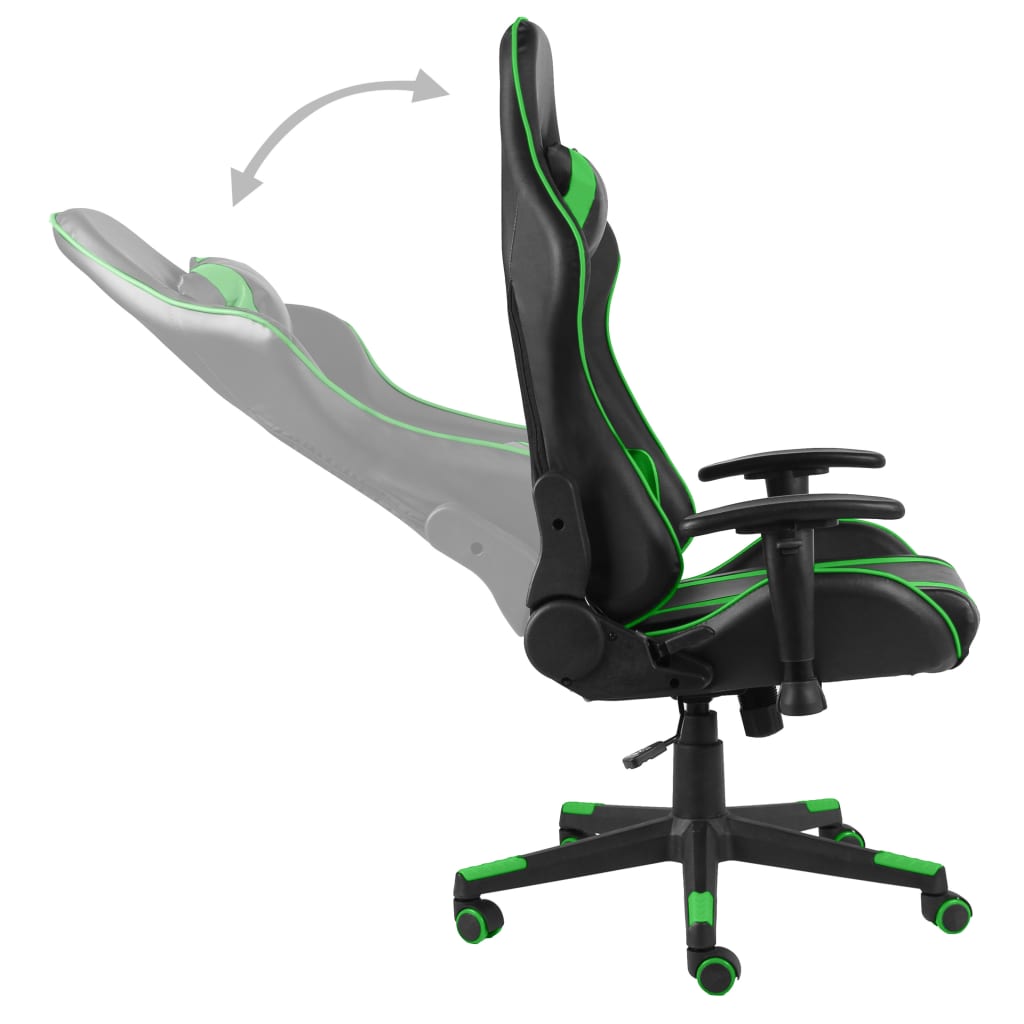 Cadeira de gaming giratória PVC verde