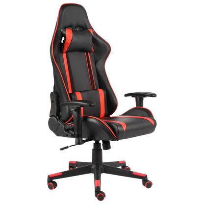 Cadeira de gaming giratória PVC vermelho