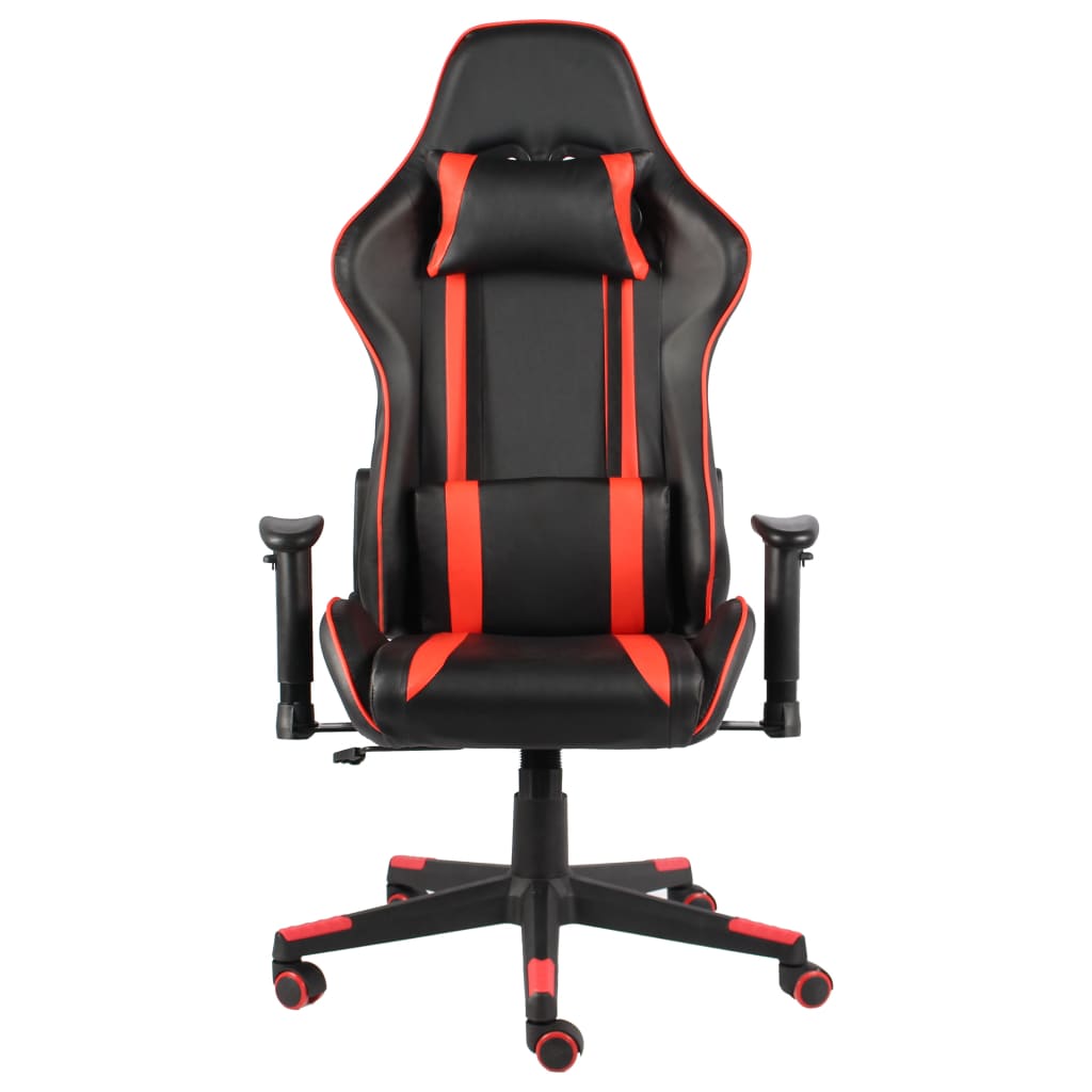 Cadeira de gaming giratória PVC vermelho