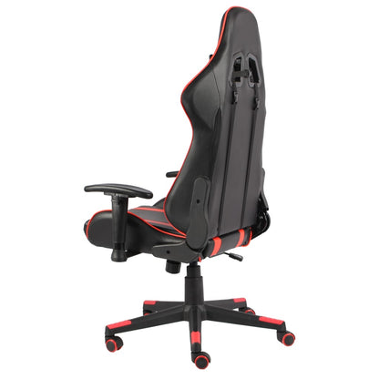 Cadeira de gaming giratória PVC vermelho