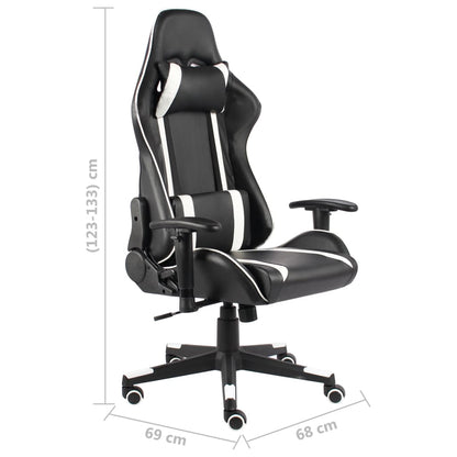 Cadeira de gaming giratória PVC branco