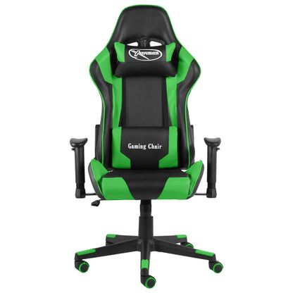 Cadeira de gaming giratória PVC verde