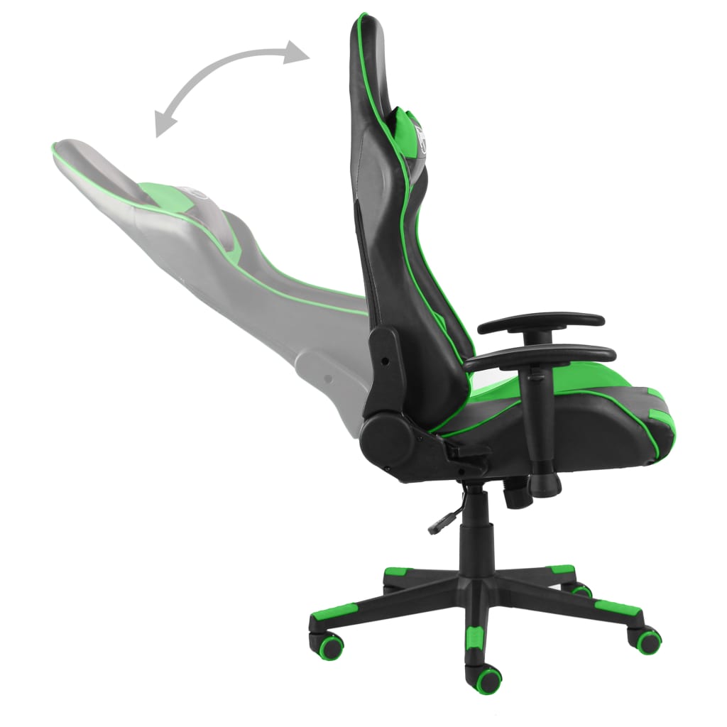 Cadeira de gaming giratória PVC verde