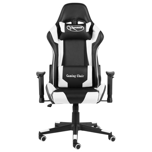 Cadeira de gaming giratória PVC branco