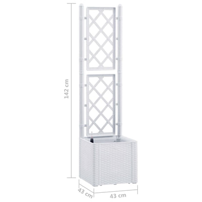 Vaso/floreira c/ treliça e sistema de rega automática branco