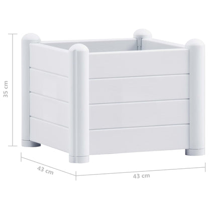 Canteiro elevado para jardim PP 43x43x35 cm branco