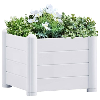 Canteiro elevado para jardim PP 43x43x35 cm branco