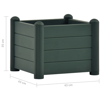 Canteiro elevado para jardim PP 43x43x35 cm verde