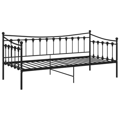 Sofá-cama 90x200 cm metal preto