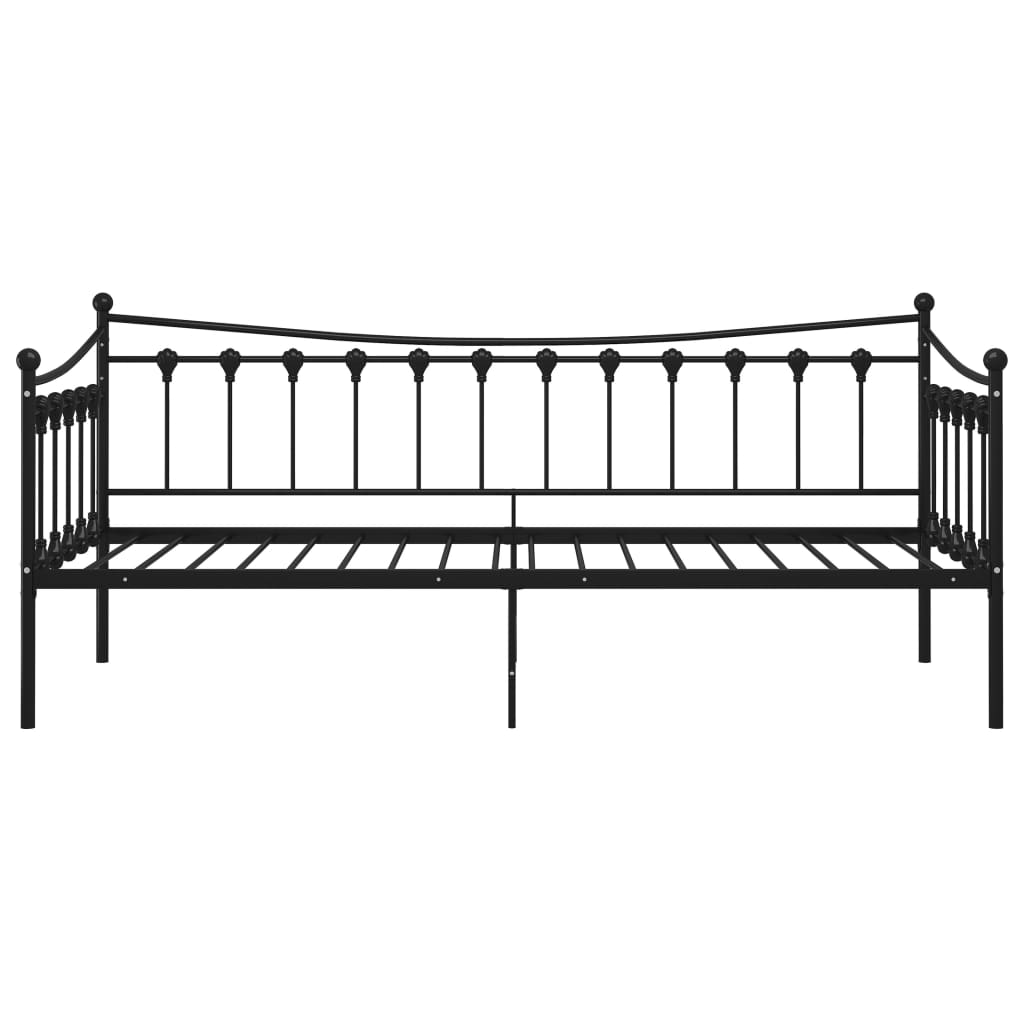 Sofá-cama 90x200 cm metal preto